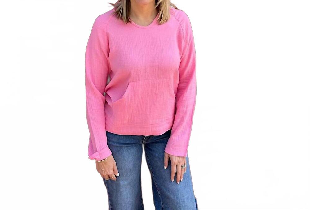 NEW CHARLIE B women's bubble cotton hoodie in candy